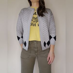 50s Wool Argyle Cardi
